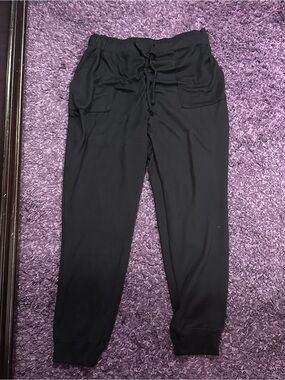 Serra Black Women's Lightweight Jogger Pants with Drawstring Size L